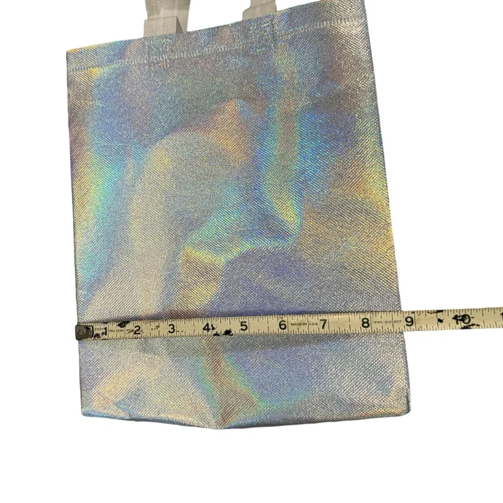 Gifting set: Holographic Silver Tote Bag & 2 Handmade Wine Gift Bag